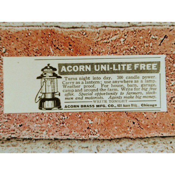 1915 Acorn Uni-Lite Lantern Print Ad Farm Garage Light WWI Era Ephemera Clipping - Picture 8 of 8